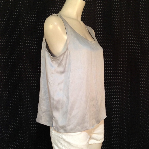 Eileen Fisher Gray Silk Tank Size L Petite - Picture 4 of 8